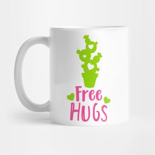 Free Hugs, Cactus, Cacti, Succulent, Plant, Hearts Mug